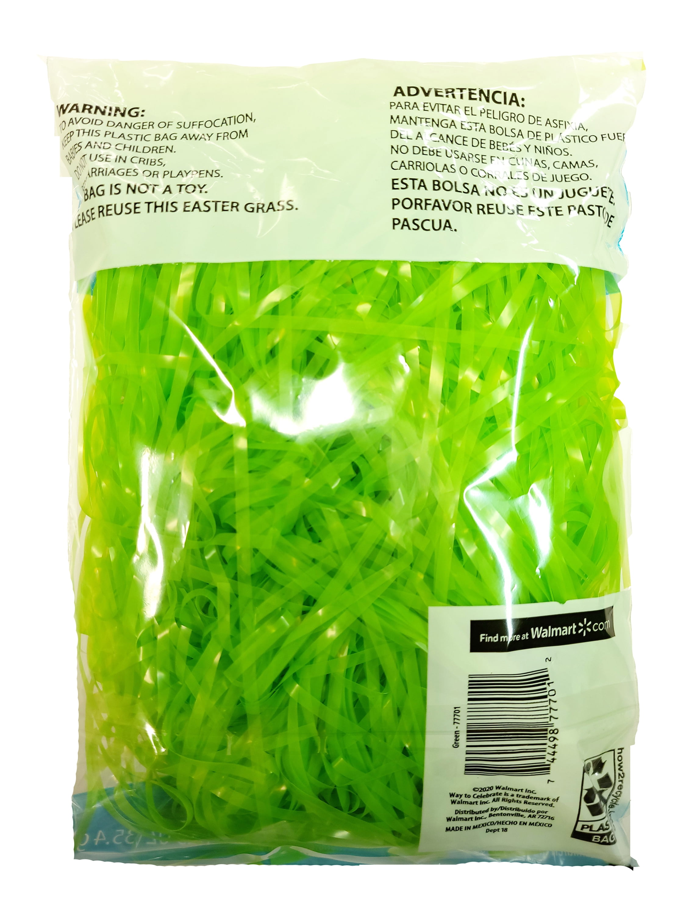 Way To Celebrate Easter Neon Blue Plastic Easter Grass, 3 oz