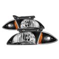 thumbnail image 1 of For 00-02 Chevy Cavalier TD Crystal Headlights + Corner Lights Set (Black) TD-HD-JH-CCAV00-SET-BK, 1 of 4