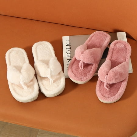 

NEW Design Women Winter House Furry Slippers Women Cross Fluffy Fur Home Slides Flat Indoor Floor Shoes Ladies Flip Flops 2022
