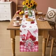 thumbnail image 2 of Valentine's Day Table Runner - 70 Inch Long Red Roses Gnomes Loves Romantic Plaid Cotton and Linen Blended Dress Scarves Farmhouse Table Runner for Kitchen Dining, Coffee Table, 13" x 70", 2 of 8