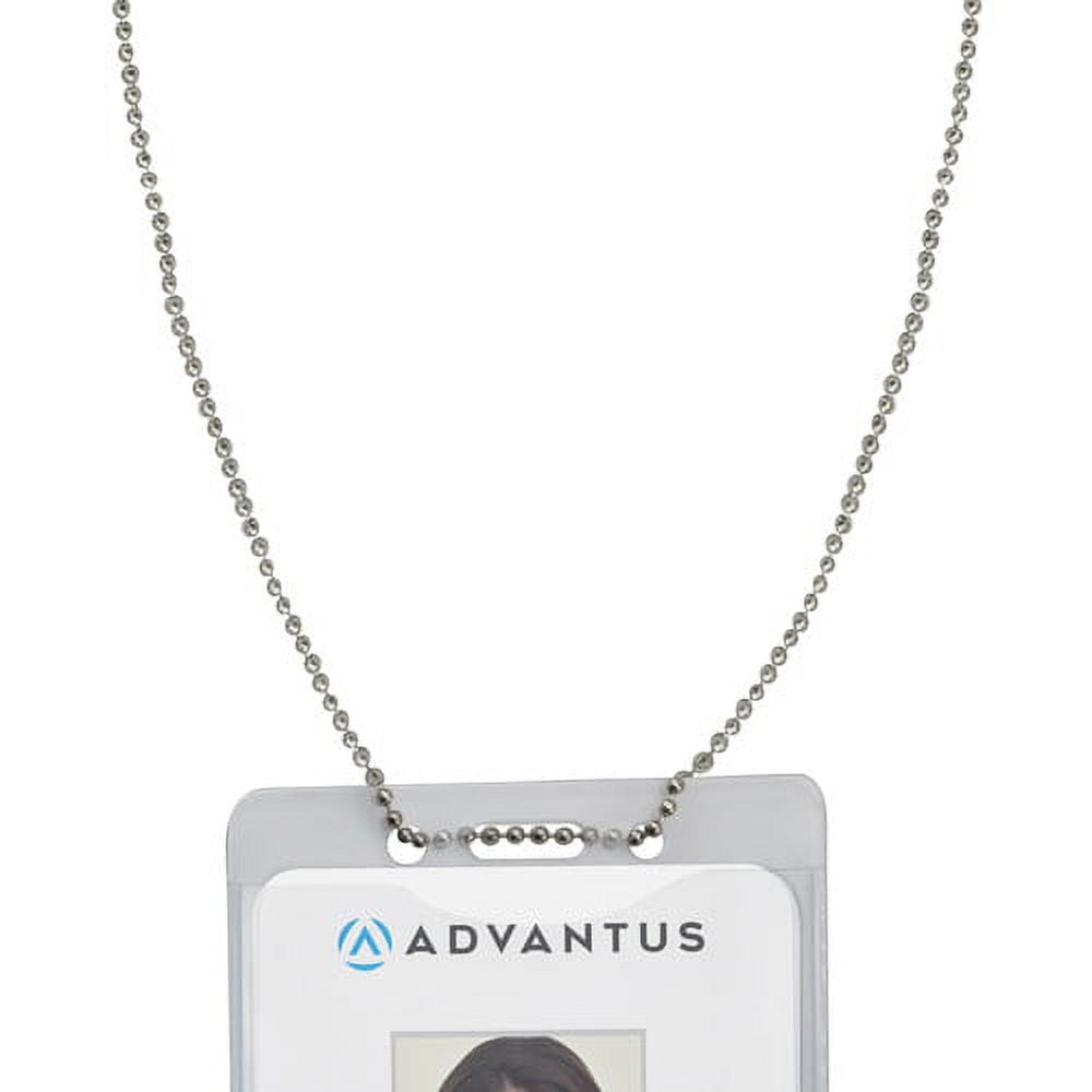Advantus ID Badge Holder Chain, Ball Chain Style, 36" Long, Nickel Plated, 100/Box