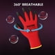 thumbnail image 2 of Dulfine Guantes De Trabajo De Seguridad Recubiertos De Pu, 12 Pares De Guantes De Punto Rojos Sin Costuras Con Agarre Suave Recubierto De Poliuretano En La Palma Y Los Dedos Para Hombres Y Mujeres, Id, 2 of 5