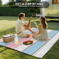 thumbnail image 5 of Fsddascl Pink Blue Wood Grain Outdoor Rug for Patio/Deck/Porch, Non-Slip Large Area Rug 4 x 6 Ft, Modern Colorful Striped Indoor Outdoor Rugs Washable Area Rugs, Reversible Camping Rug Carpet Runner, 5 of 5