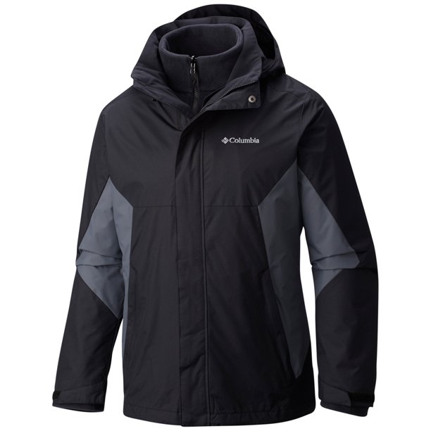 Chubasquero Columbia 3 en 1 para hombre, negro, XX-Large