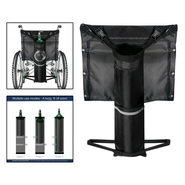 Bolsa de cilindro de oxígeno para silla de ruedas universal Bolsillo de almacenamiento Soporte de sólido Raya reflectante Baoblaze Soporte para tanque de oxígeno