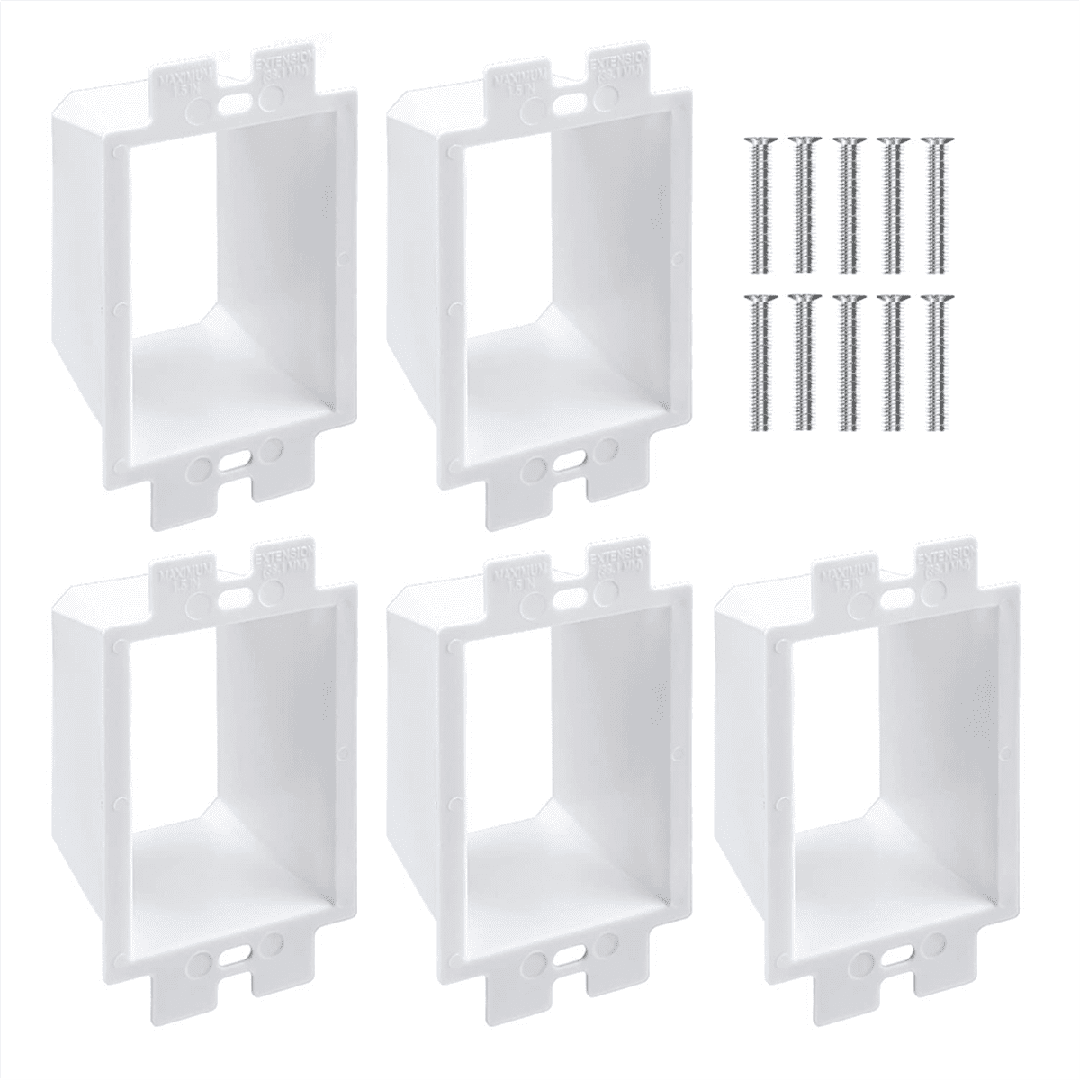 HUIAWAY 1-Gang Electrical Box Extenders - 30 PCS White Plastic Outlet Extenders With 60 Screws