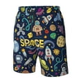 thumbnail image 5 of Kll Colorful Space Men'S Casual Summer Beach Shorts Hawaiian Shorts With Pockets-Large, 5 of 9