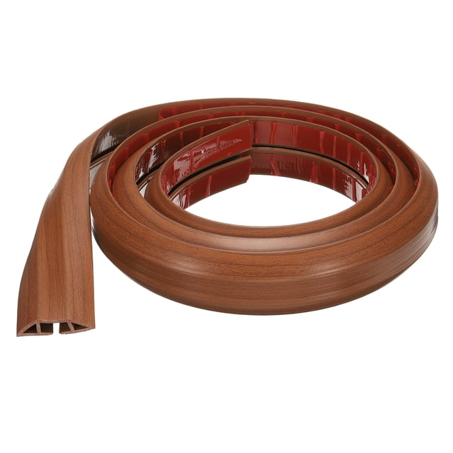 Uxcell Cubierta de Cable de 6 pies para el Suelo W0.55"xH0.28" Oculta Cubiertas de Cables de Extensión Color Madera Marrón