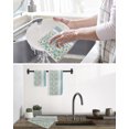 thumbnail image 5 of Blue Daisy Kitchen Dish Towels for Drying Dishes Set of 2, Farmhouse Floral Blue Striped Waffle Weave Microfiber Hand Tea Bathroom Towels Quick Dry & Absorbent Towel 15.7x23.6, 5 of 7