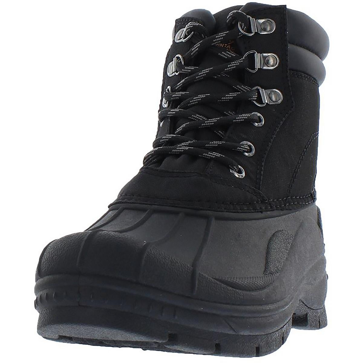 NWT WEATHERPROOF VINTAGE Mens Black Pull Tab Adam Round Toe Duck Boots 13 M WEATHERPROOF VINTAGE Mens Black Pull Tab Waterproof Adam  main image 2