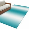 thumbnail image 2 of Turquoise White Ombre 3x5 Area Rugs, Abstract Art Modern Teal Gradient Non-Skid Rubber Backing Large Rectangle Rugs - Living Room Bedroom Home Office, Indoor Floor Mat Carpets Washable Rug, 2 of 9