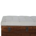 thumbnail image 3 of Coffre de Rangement en Bois Massif et Lin Blanc Artisanal, 3 of 8