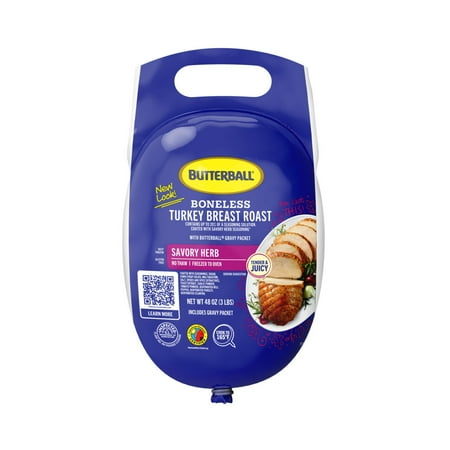 Butterball All Natural Frozen Turkey Breast Roast, Savory Herb, 3 lbs