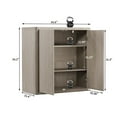 thumbnail image 3 of SICOTAS 34.6" Wide Storage Cabinet, Modern Fluted Sideboard Buffet with 2 Doors, for Kitchen Dining Room, Coffee Bar Console Table with Adjustable Shelf, White Credenza Cabinet, 3 of 11