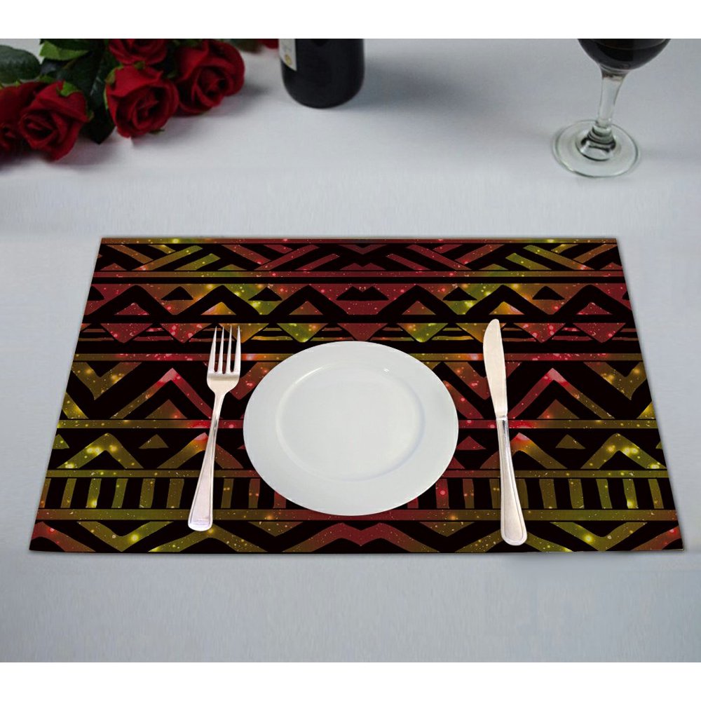 GCKG Geometric Placemat, Tribal Aztec Placemat 12x18 Inch,Set of 2