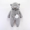 thumbnail image 5 of QUOTAY Long Sleeve Romper Winter Warm Baby Jumpsuit Soft Bodysuit Cozy Toddler Pajama Outfit for Boys Girls Z01_Grey,12M, 5 of 5