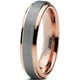 Tungsten Wedding Band Ring 4mm for Men Women Comfort Fit 18K Rose Gold Plated Beveled Edge Brushed Polished Lifetime Guarantee – image 1 sur 5