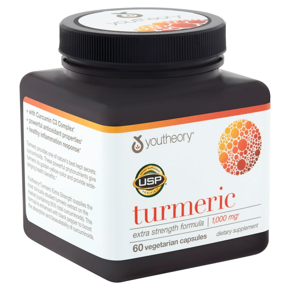 Youtheory Turmeric Vegetarian Capsules, 1,000 mg, 60 count Walmart