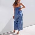 thumbnail image 5 of Iyufng Casual Jumpsuits for Women Spaghetti Straps Wide Leg Denim Jumpsuit, 5 of 5