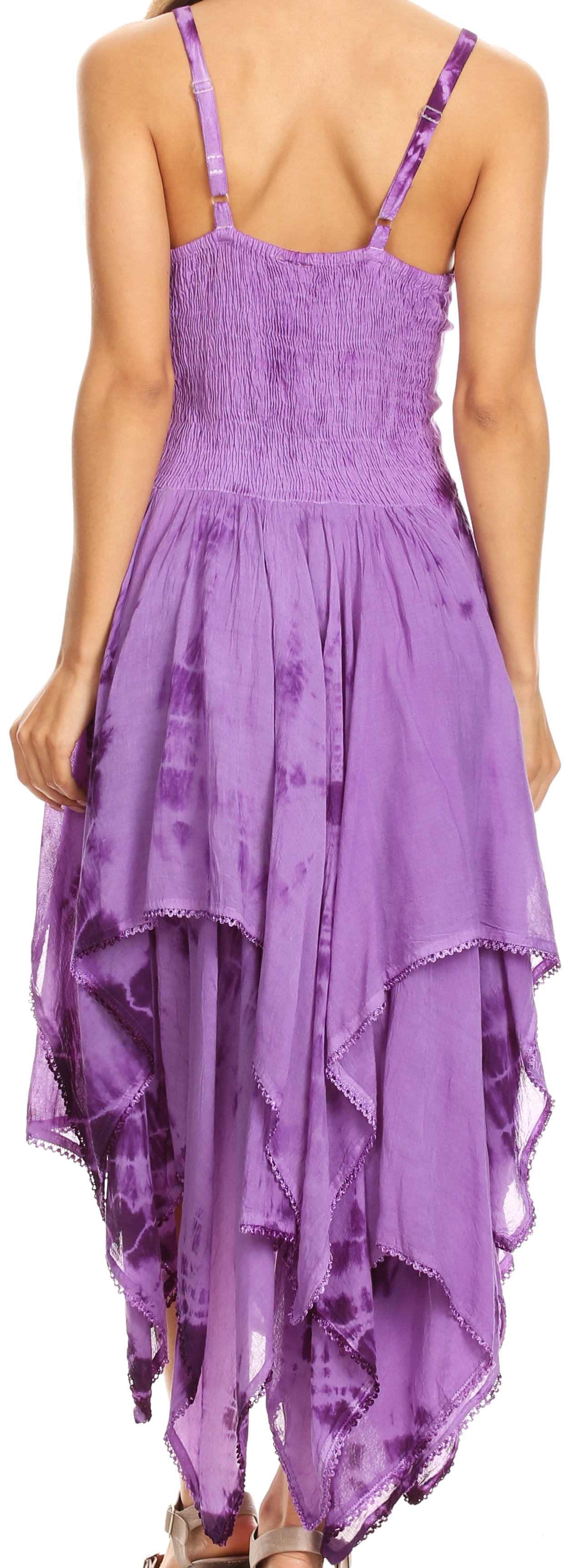 Purple Handkerchief Hem Dresses