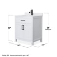 thumbnail image 5 of Wyndham Collection Beckett 30" Wood Single Bathroom Vanity in White/Matte Black, 5 of 6