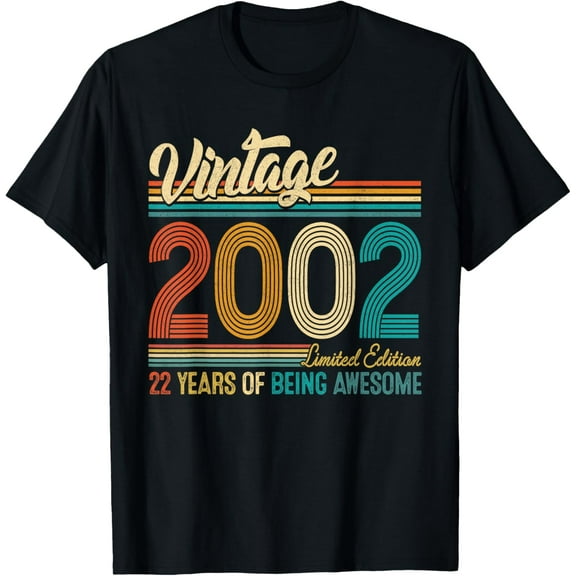 Vintage 2002 22 Year Old 22th Birthday Gift for Girls Boys T-Shirt mens t shirt，black，women，funny，misfits，men，journey
