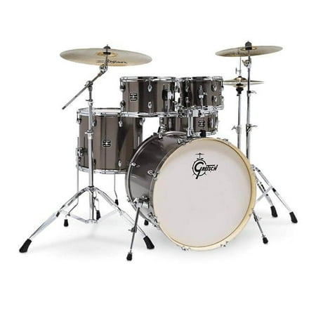 Gretsch Energy 5-Piece Drum Set w/ Hardware and Zildjian Cymbals (Grey Steel)