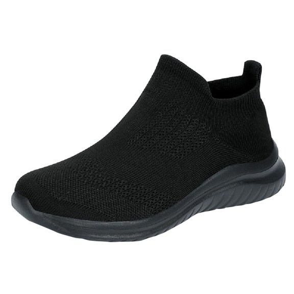 Men's Jogging Shoes Lightweight Laceless Tennis Shoes Breathable Non-S𝗅ip Knit Sneakers Wide Width Casual Workout Shoes Comfortable S𝗅ip On Sport Shoes