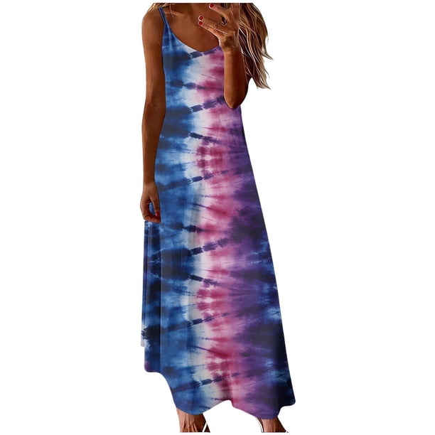 V Cuello Vestidos de Verano para las Mujeres 2025 sin Mangas Cuello Redondo Vestidos Casuales para las Mujeres Imprimir