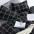 thumbnail image 7 of SLEEP ZONE Floral Duvet Cover Set, Ultra Soft Microfiber Bedding with Designer Print, Wrinkle-Resistant (White Grid Black, 104 x 90 inch, 3 Pieces), 7 of 7
