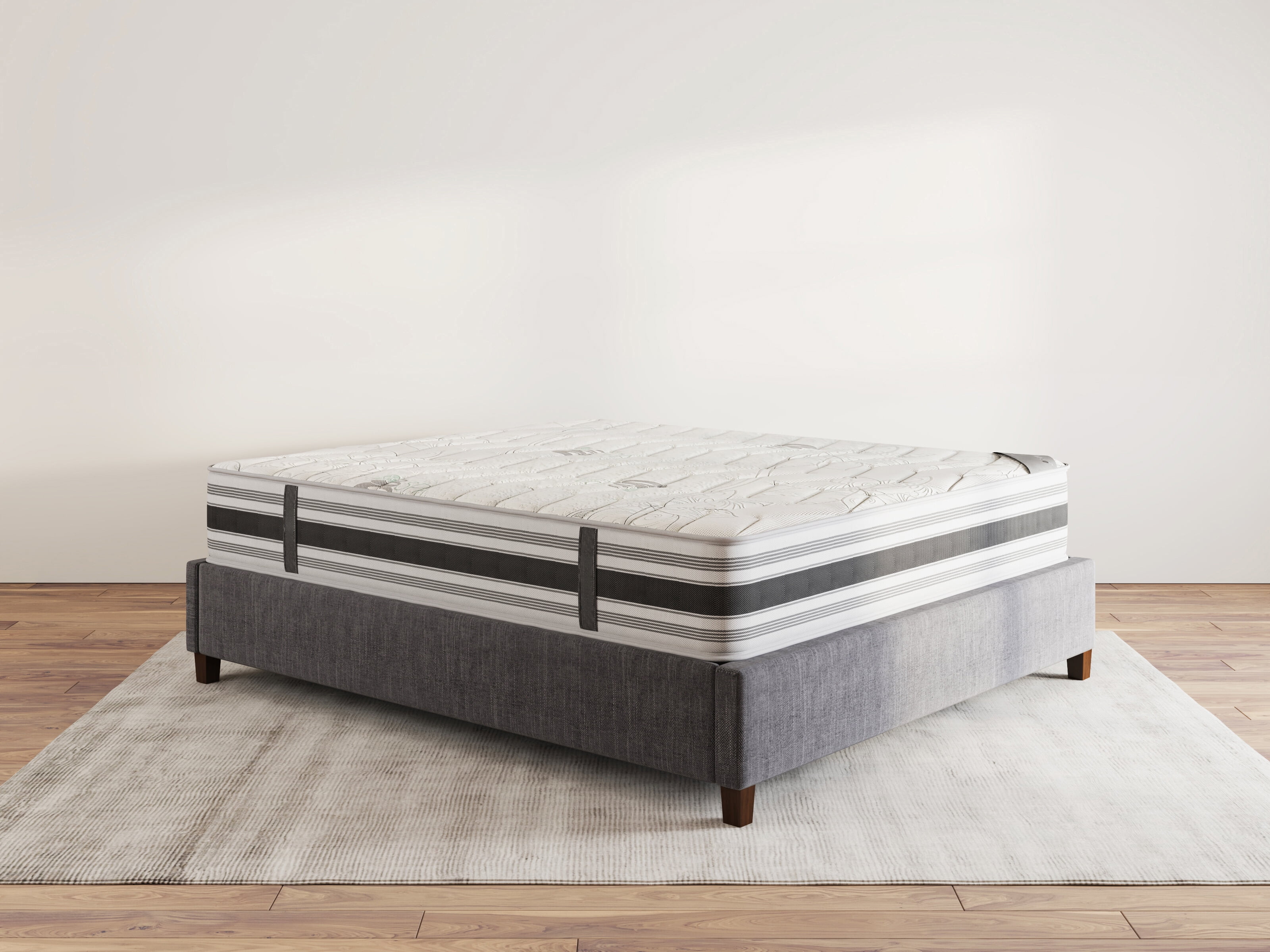 Ottomanson Edge to Edge 12" Pocket Coils Firm Tight Top Hybrid Mattress in a Box, King