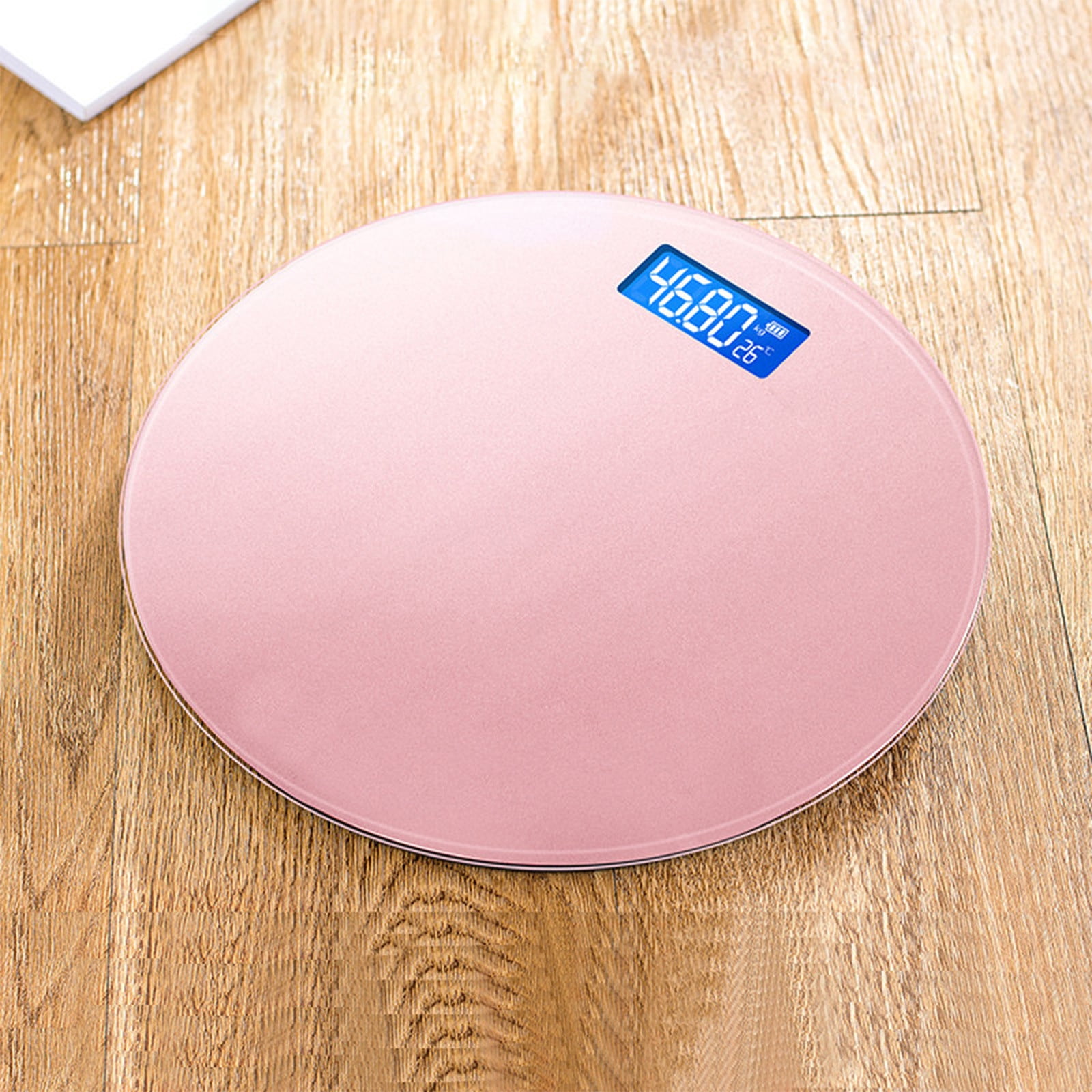 Digital Weighing Scale with Glass Pane, USB Charging, Temperature Measurement, Supports Up to 397 lbs, 11"W