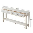 thumbnail image 3 of Ktaxon 60" Long Console Table, Sofa Table for Entryway with 4 Drawers and Storage Shelf, for Living Room, Hallway, Foyer, Antique White, 3 of 6
