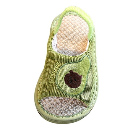 

ZRBYWB Toddler Sandals Children Linen Slippers Indoor Home Cotton And Linen Soft Sole Slippers