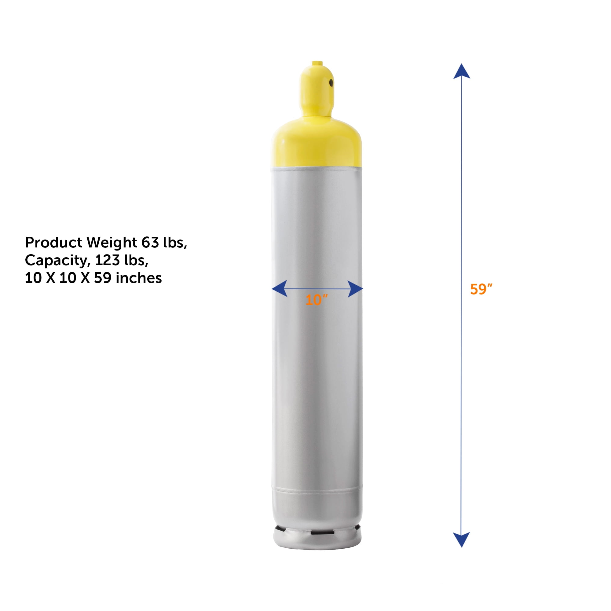 Flame King 123lb Refrigerant Recovery Cylinder for Automotive a/c Systems, Refillable Propane Tank, Powder-Coated Steel