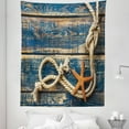 thumbnail image 1 of Maritime Tapestry, Marine and Starfish on Old Wooden Planks Backdrop Picture, Fabric Wall Hanging Decor for Bedroom Living Room Dorm, 5 Sizes, Night Blue Amber, by Ambesonne, 1 of 1