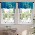 thumbnail image 2 of LALILO Kitchen Curtain Valance School Fish Underwater Rod Pocket Window Curtain 52"x 18" Set of 2, 2 of 5