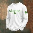 thumbnail image 2 of IWRICH Men's Shamrock Printed T Shirts Fashion St. Patrick's Day Waffle Long Sleeve Tees Plus Size Slim Fit Tops White XL, 2 of 3