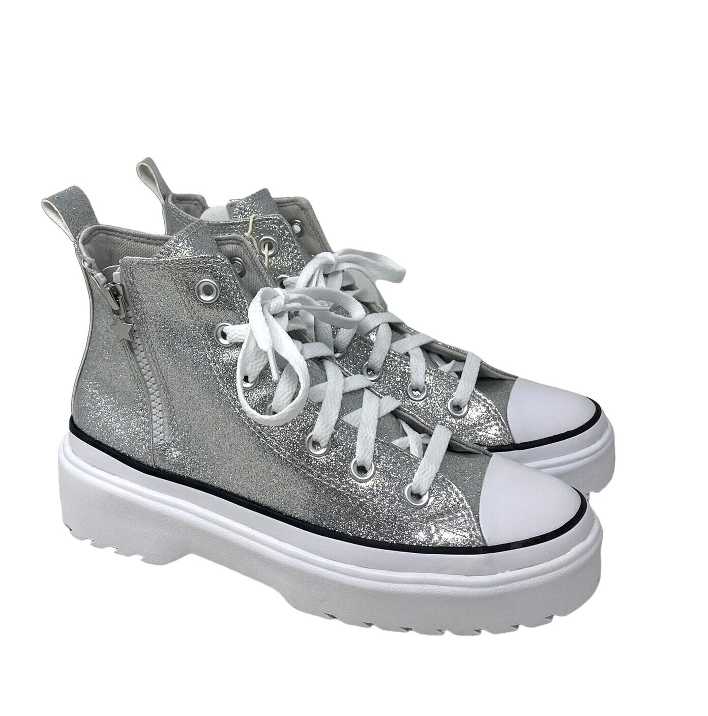 Converse Chuck Taylor Lugged Lift Sneaker Kid Silver Shoes