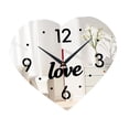 thumbnail image 2 of Reloj de pared de lujo con diseño de corazón, acrílico, tranquilo, para dormitorio, estudio, decoración moderna del hogar. Plata espejo, 2 of 9