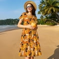 thumbnail image 4 of Daiia Skulls Print Women's Dresses 2025 Trendy Short sleeve Dresses Casual Baggy Flowy Maxi Sun Dresses, 4 of 6