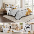 thumbnail image 6 of Twin Quilt Set 68''x86'', Farmhouse Bee Lightweight Summer Bedspread Coverlet Set with 2 Pillow Shams, Pastoral Country Bee Grey Wooden Breathable All Season Quilt Bedding for Dorm/Bedroom, 6 of 9