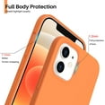 thumbnail image 4 of Compatible with iPhone 12 Mini Case, Slim Liquid Silicone 3 Layers Full Covered Soft Gel Rubber with Microfiber Case Cover 5.4 inch-Living Coral, 4 of 11