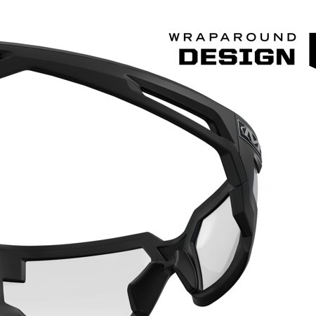 Mechanix Wear:Vision Type-X 安全メガネ 先進的な曇り止め 傷防止 ブラックフレーム メガネ保護メガネ 軽量 通気性 テンプ