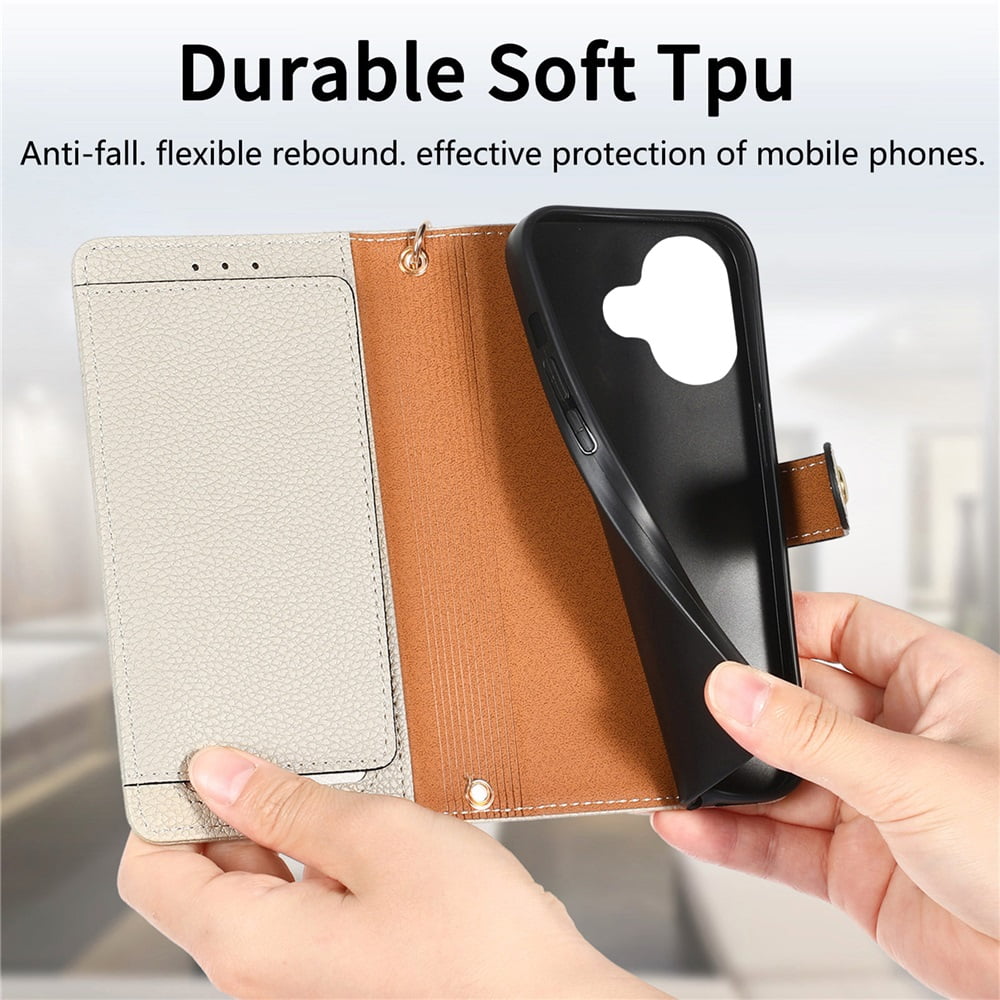 For iPhone 17 Pro Max Leather Phone Case Wallet Zipper Pocket Pouch Folio Flip Cover Kickstand, Multi Anti-theft Card Holder Cash Slot, Double Magnetic Buckle, Wrist Lanyard,Gray