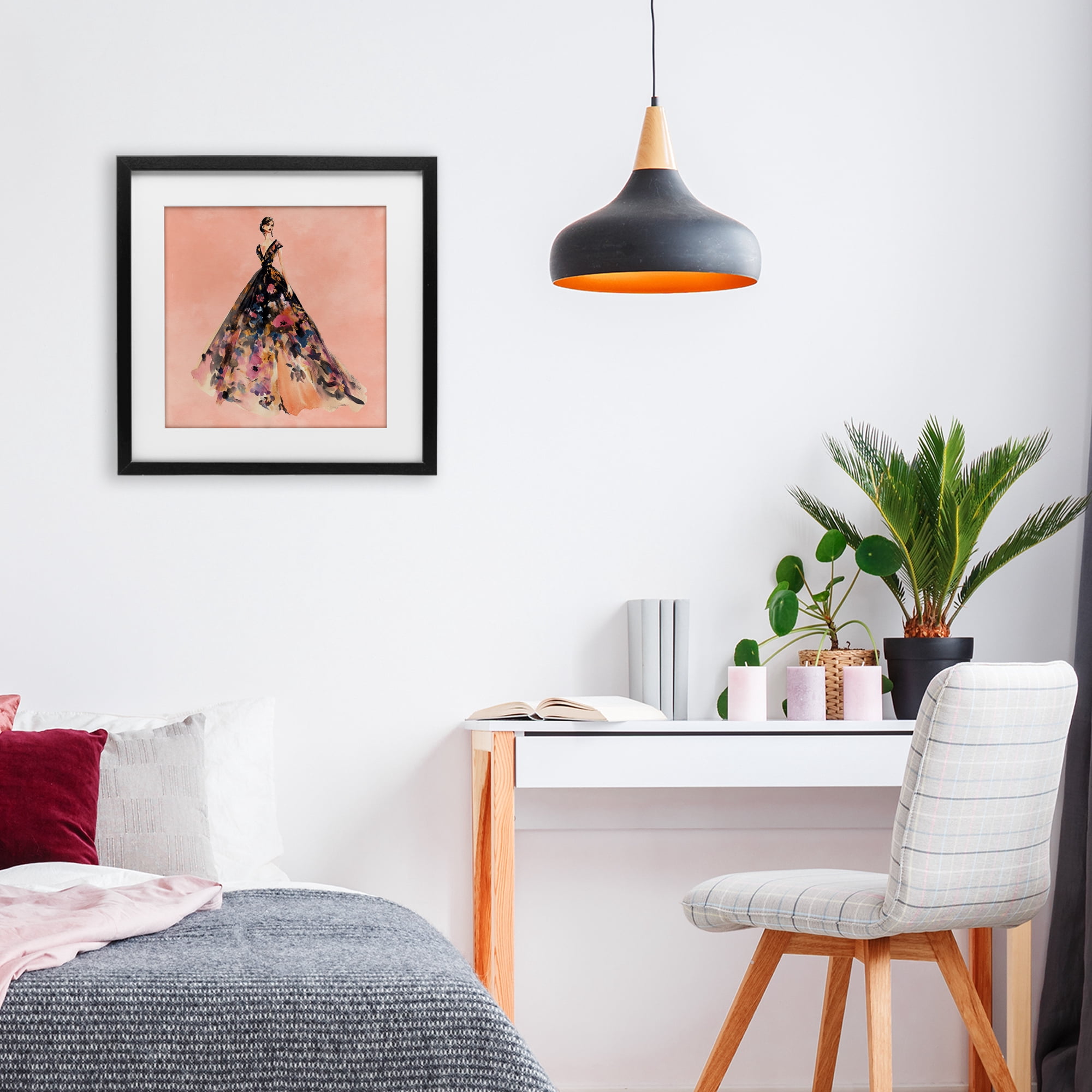 Stupell Industries Rose Gold Night Black Framed Print Under Glass, design by Svetlana Aleynikova