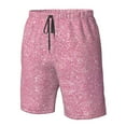 thumbnail image 5 of Kll Glitter Pink Men'S Casual Summer Beach Shorts Hawaiian Shorts With Pockets-Large, 5 of 9