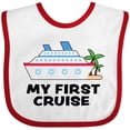 thumbnail image 3 of Inktastic My First Cruise with Cruise Ship and Palm Trees Boys or Girls Baby Bib, 3 of 4