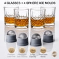 thumbnail image 2 of Set de vasos de whisky OLD BARREL de cristal de 300 ml con moldes para bolas de hielo, 2 of 9