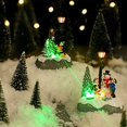 thumbnail image 4 of Queilt 2 Pcs Christmas Village Sets, Snowman Tree Santa Christmas Village Scene with Figurines LED Light Christmas Village Accessories Tabletop Decorative Christmas Ornaments for Table Decor (Rustic S, 4 of 5